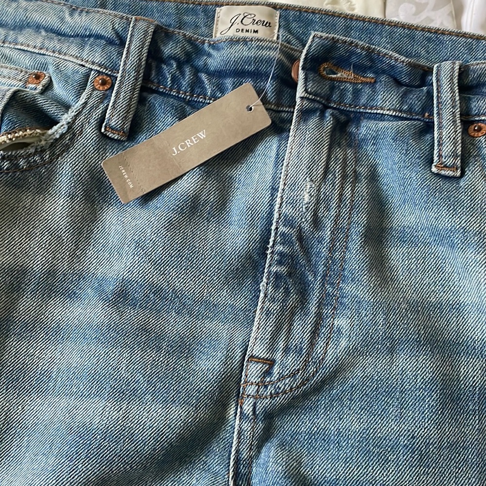 NWT J Crew Slim Denim Jeans in Baltic Sky Wash Distressed 32
